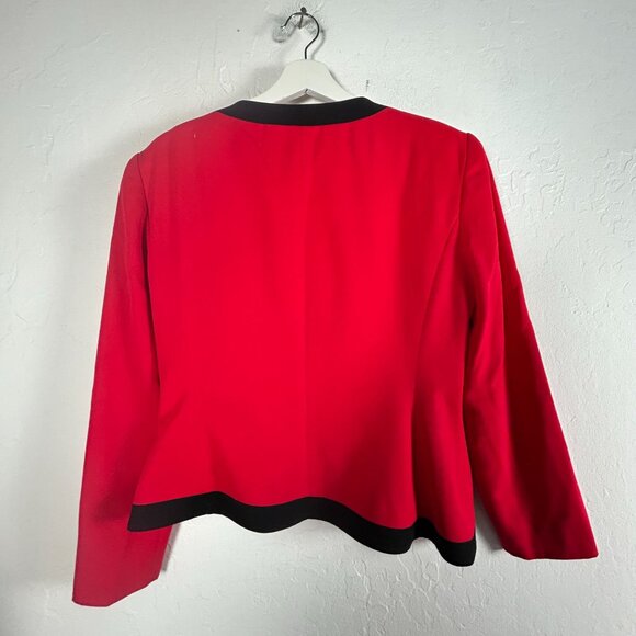 Vintage PSI By Alvin Bell Union Made Womens Red Wool Blazer Size 10 USA-Made - Picture 2 of 11
